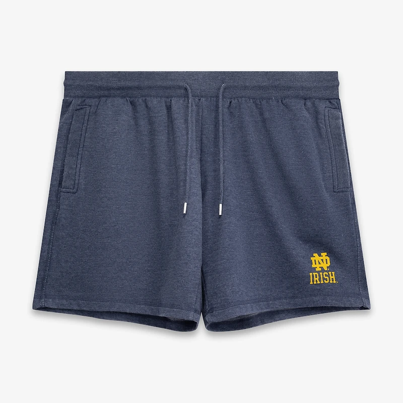 Women's Fanatics Heather Navy Notre Dame Fighting Irish Plus Shorts & Sleeveless Hoodie Sleep Set