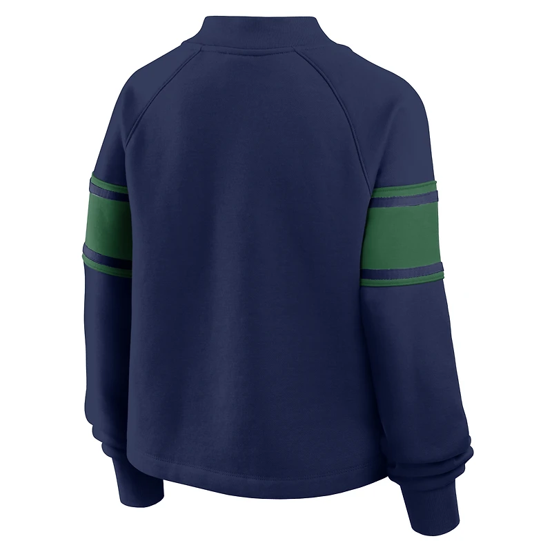 Sweat-shirt surdimensionné bleu marine pour femme, motif Notre Dame Fighting Irish, Hometown Premium, avec raglan