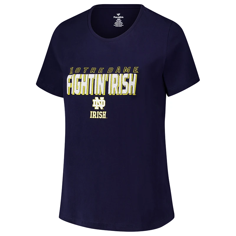 T-shirt à col rond slim taille plus pour femme Fanatics Navy Notre Dame Fighting Irish