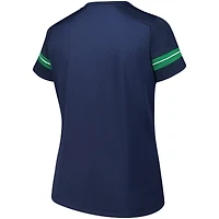 T-shirt à lacets pour femmes Fanatics Navy Notre Dame Fighting Irish grande taille Overtime Readiness