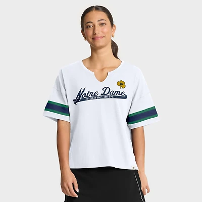 T-shirt blanc premium pour femme avec inscription « Notre Dame Fighting Irish Hometown »