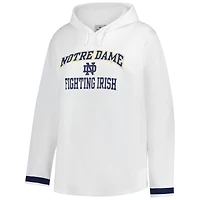 Sweat à capuche grande taille blanc Fanatics Notre Dame Fighting Irish pour femmes