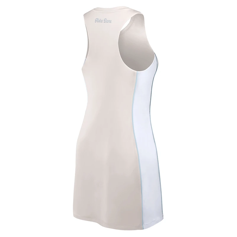 Fanatics pour femmes - Robe blanche à demi-zip Notre Dame Fighting Irish Studio Boost Athletic