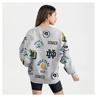 Sweat-shirt en molleton gris Gameday Couture pour femme, motif Fighting Irish de Notre Dame, Always on Repeat