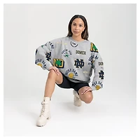 Sweat-shirt en molleton gris Gameday Couture pour femme, motif Fighting Irish de Notre Dame, Always on Repeat