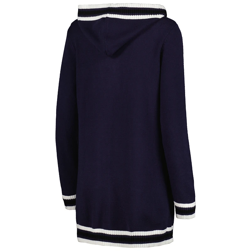 Gameday Couture pour femme Bleu marine Notre Dame Fighting Irish One More Round Tri-Blend Cardigan rayé