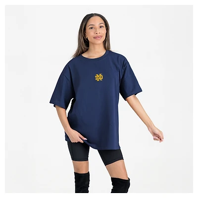 T-shirt oversize bleu marine Gameday Couture pour femme, motif Fighting Irish de Notre Dame, « Back at Ya »