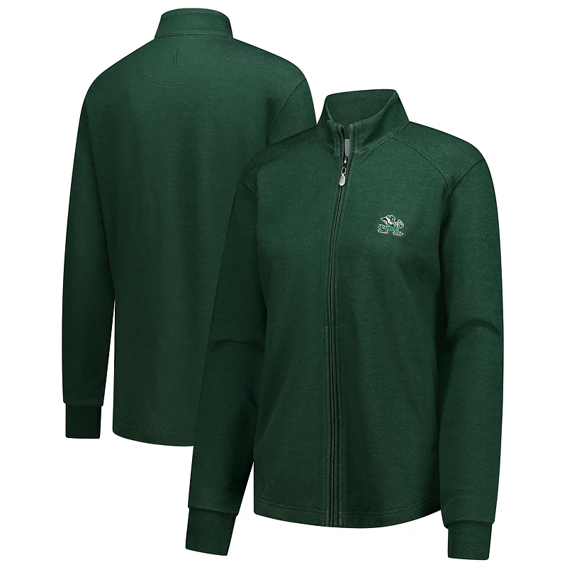 Women's johnnie-O Green Notre Dame Fighting Irish Tomi Full-Zip Tri-Blend Jacket