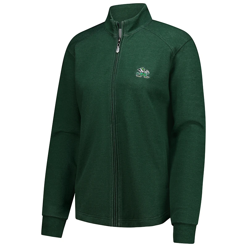 Women's johnnie-O Green Notre Dame Fighting Irish Tomi Full-Zip Tri-Blend Jacket