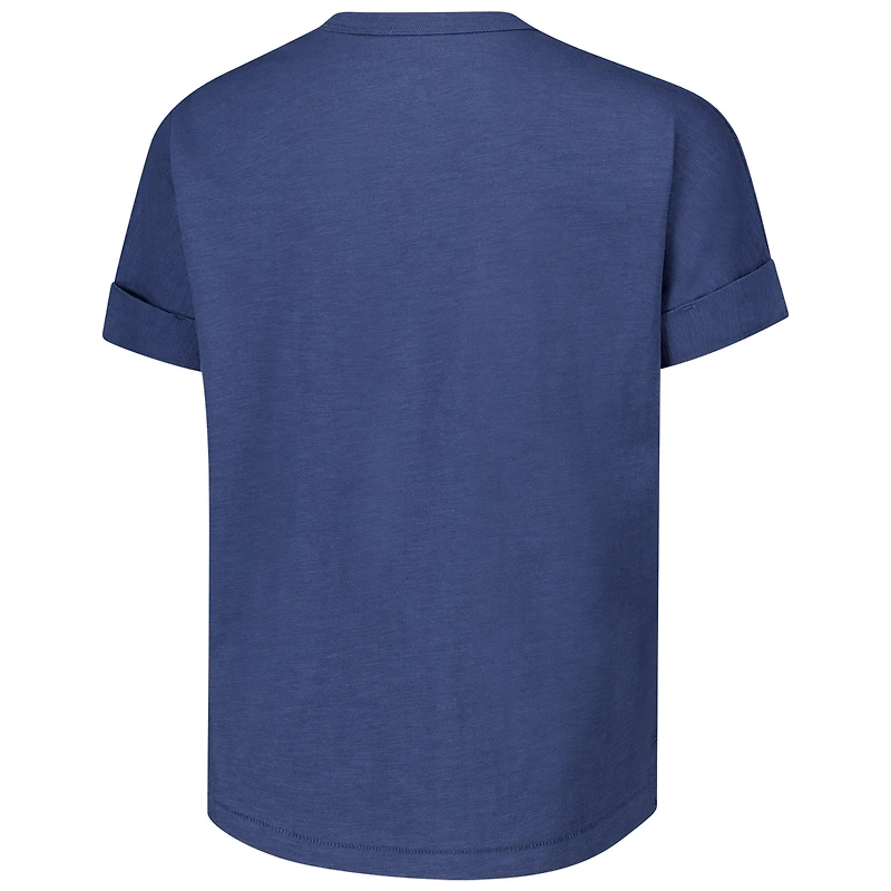 Women's League Collegiate Wear Navy Notre Dame Fighting Irish Slub Rolled Cuff T-Shirt