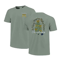 T-shirt de Noël vert clair pour femme Notre Dame Fighting Irish, motif sapin Noël, couleurs confortables