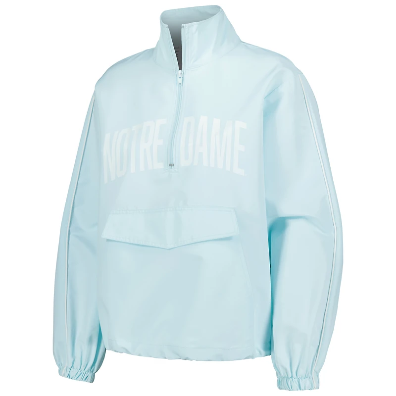 Veste de pluie Lusso Notre Dame Fighting Irish Parker avec quart zip pour femme, bleu clair