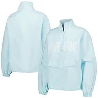 Veste de pluie Lusso Notre Dame Fighting Irish Parker avec quart zip pour femme, bleu clair