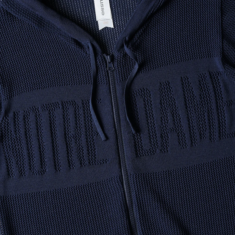 Pull à capuche entièrement zippé Lusso Navy Notre Dame Fighting Irish pour femme en maille ton sur d'été