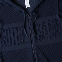 Pull à capuche entièrement zippé Lusso Navy Notre Dame Fighting Irish pour femme en maille ton sur d'été