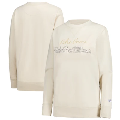 Women's  Natural Notre Dame Fighting Irish Campus Vintage Wash Fleece Sweatshirt