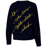 Pull bleu marine pour femme avec inscription Love Note de Notre Dame Fighting Irish