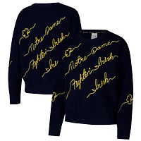 Pull bleu marine pour femme avec inscription Love Note de Notre Dame Fighting Irish