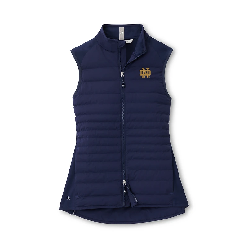 Women's Peter Millar Navy Notre Dame Fighting Irish Fuse Hybrid Full-Zip Vest