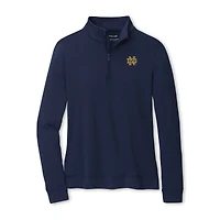 Women's Peter Millar  Navy Notre Dame Fighting Irish Raglan Perth Quarter-Zip Top