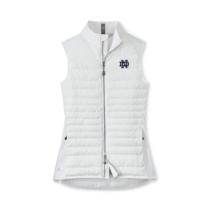 Women's Peter Millar  White Notre Dame Fighting Irish Fuse Hybrid Full-Zip Vest