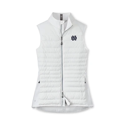 Women's Peter Millar  White Notre Dame Fighting Irish Fuse Hybrid Full-Zip Vest