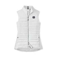 Women's Peter Millar  White Notre Dame Fighting Irish Fuse Hybrid Full-Zip Vest