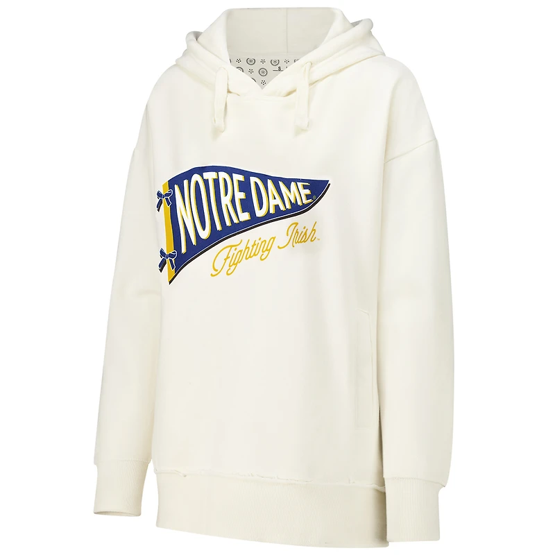 Pressbox Cream Notre Dame Fighting Irish Marni Pull à capuche pour femme