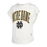 Women's Pressbox  Cream Notre Dame Fighting Irish Nelson Movement Open Back Slub T-Shirt