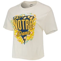 T-shirt court à imprimé animalier Pressbox Notre Dame Fighting Irish Taylor crème pour femmes
