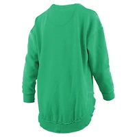 Women's Pressbox  Green Notre Dame Fighting Irish Melange Poncho Vintage Fleece Long Sleeve Pullover Sweatshirt