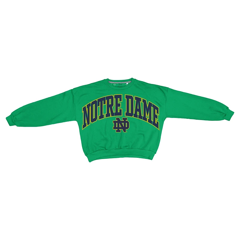 Sweat-shirt surdimensionné vert Pressbox pour femme, modèle Fighting Irish de Notre Dame, Janice, longueur taille