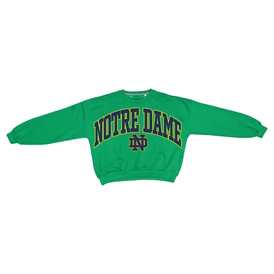 Sweat-shirt surdimensionné vert Pressbox pour femme, modèle Fighting Irish de Notre Dame, Janice, longueur taille