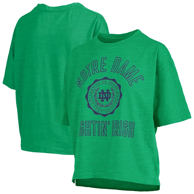 Women's Pressbox Navy Notre Dame Fighting Irish Motley Crew Bishop Waist Length Oversized Slub T-Shirt