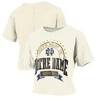 T-shirt à manches courtes en tissu flammé Pressbox Natural Notre Dame Fighting Irish pour femme