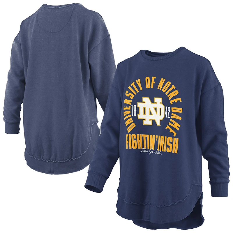 Women's Pressbox  Navy Notre Dame Fighting Irish Blitz Long Sleeve T-Shirt