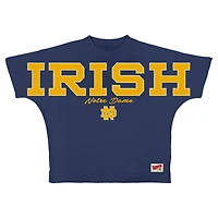 Women's Pressbox  Navy Notre Dame Fighting Irish Flannigan Oversized T-Shirt