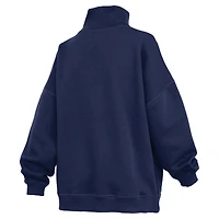 Sweat-shirt à col montant oversize Pressbox bleu marine Notre Dame Fighting Irish pour femme
