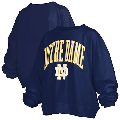 Women's Pressbox Navy Notre Dame Fighting Irish Plus Nelson Janise Sweatshirt