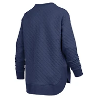 Sweat-shirt à manches longues matelassé bleu marine Pressbox pour femme de Notre Dame Fighting Irish