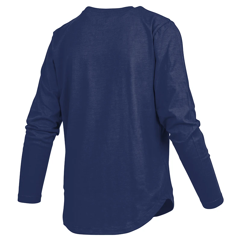 T-shirt à manches longues Silveron bleu marine pour femme, modèle Pressbox, Fighting Irish de Notre Dame