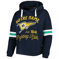 Sweat à capuche Pressbox Notre Dame Fighting Irish Super Pennant bleu marine pour femme