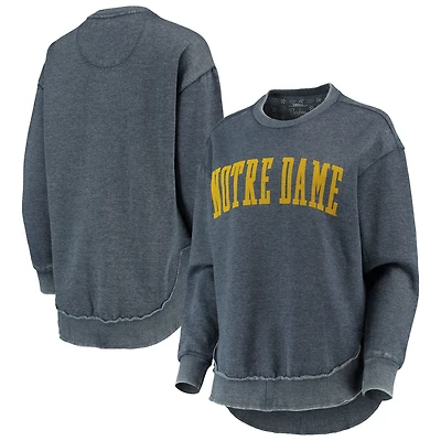 Sweat-shirt Pressbox bleu marine Notre Dame Fighting Irish Vintage Wash pour femme