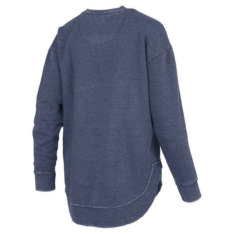 Sweat-shirt à col en V et poncho Westin bleu marine pour femme, modèle Pressbox, motif Fighting Irish de Notre Dame