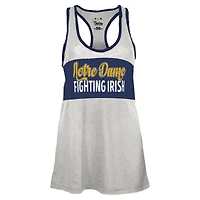 Débardeur dos nageur Tracy pour femme, blanc/bleu marine, imprimé Notre Dame Fighting Irish