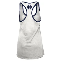 Débardeur dos nageur Tracy pour femme, blanc/bleu marine, imprimé Notre Dame Fighting Irish