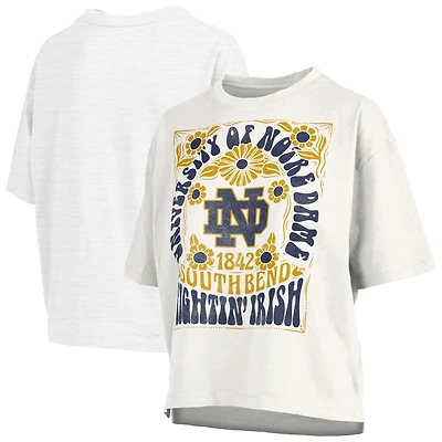 Women's Pressbox White Notre Dame Fighting Irish Harmony Oversized T-Shirt