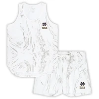 Profil pour femme - Ensemble débardeur et short en marbre blanc Notre Dame Fighting Irish grande taille