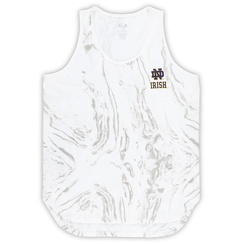 Profil pour femme - Ensemble débardeur et short en marbre blanc Notre Dame Fighting Irish grande taille