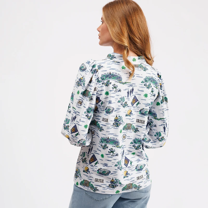 Haut à col en V Eliza bleu marine Notre Dame Fighting Irish de Smith & Quinn pour femme